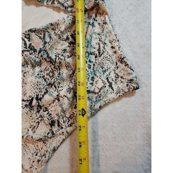 AFRM Neutral Aqua Snake Print Long Sleeve Cutout Bodysuit Size XL - Picture 14 of 16
